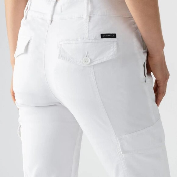 Sanctuary Rebel Cargo Pants White NEW w Tags Women's Size 32 / 12 - Picture 3 of 5